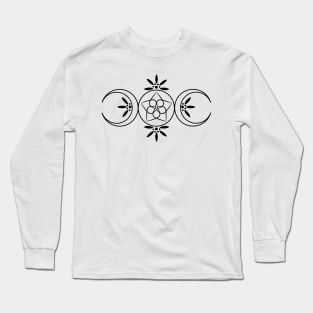 Triple Goddess Flower Pentagram Long Sleeve T-Shirt